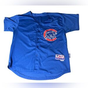 Kris Bryant 17 Chicago Cubs MAJESTIC Cool Base Blue SEWN Button Up Jersey SZ 50